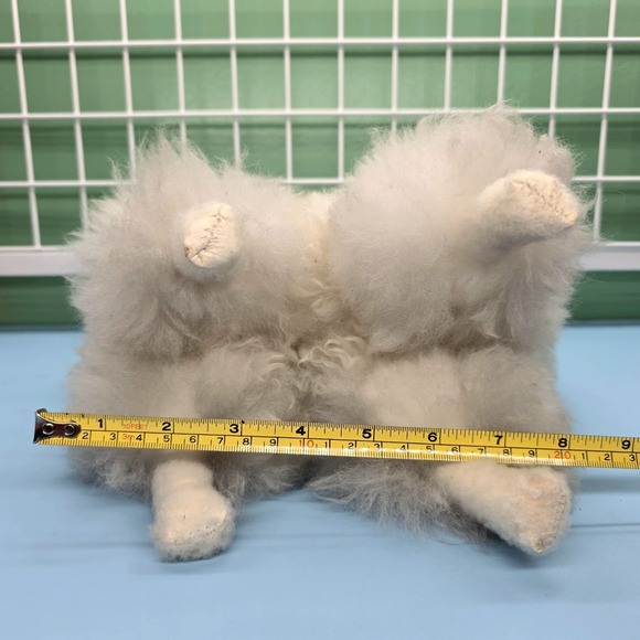 Alpaca Real Fur Plush, White, 14" Tall VERY SOFT Stuffed Animal Llama Figurine - Picture 6 of 9